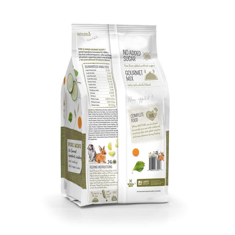 Witte Molen Pure Rabbit Food Mixture Carrot, Celery, Timothy Hay and Varied Gourmet Muesli Dry Food, 4.4 lbs, (Mini Rex, Lionhead Rabbit, English Lop, Dutch Rabbit) - Image 2